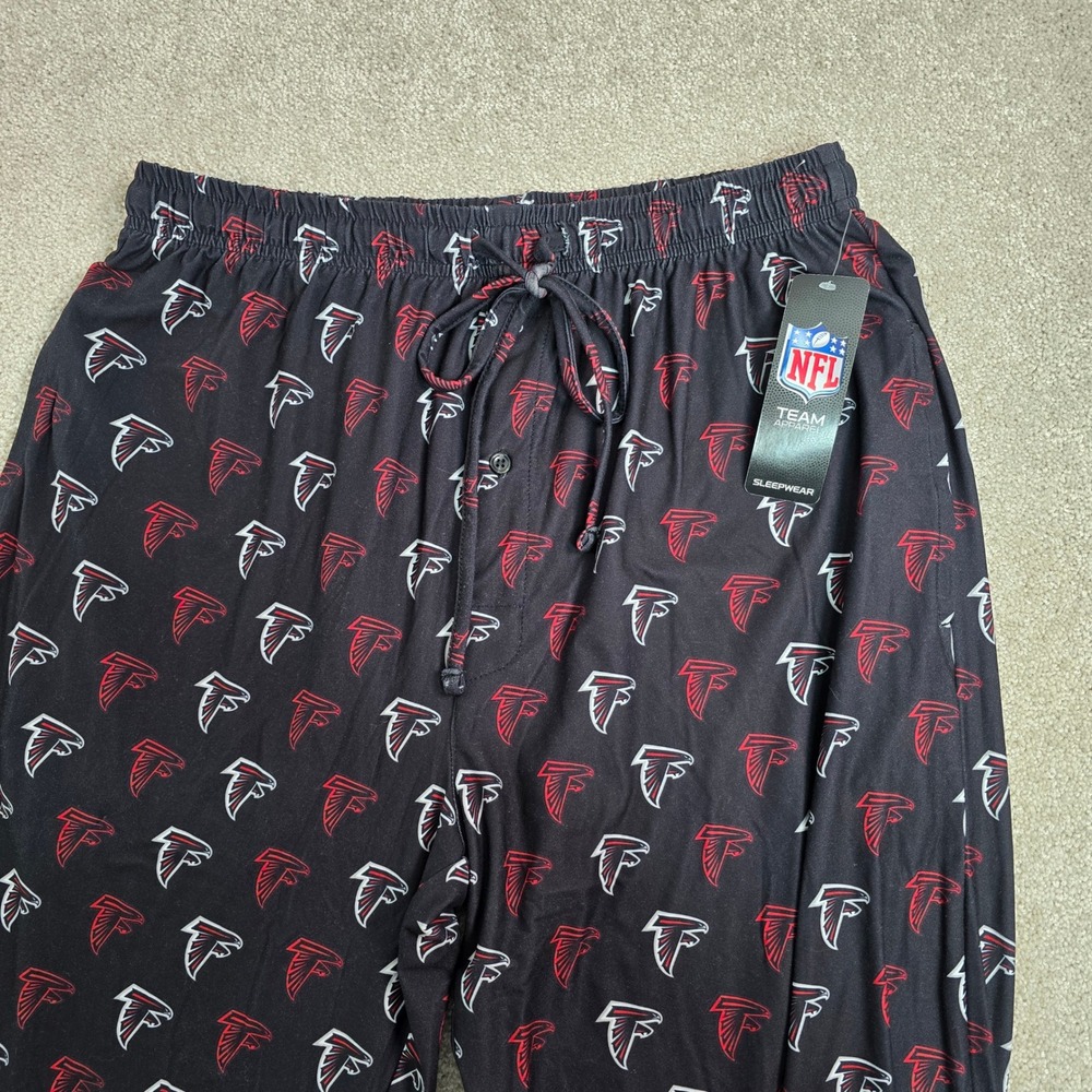 NFL Atlanta Falcons Sleepwear Pajama Pants Men's Medium Black Red White Logo NEW